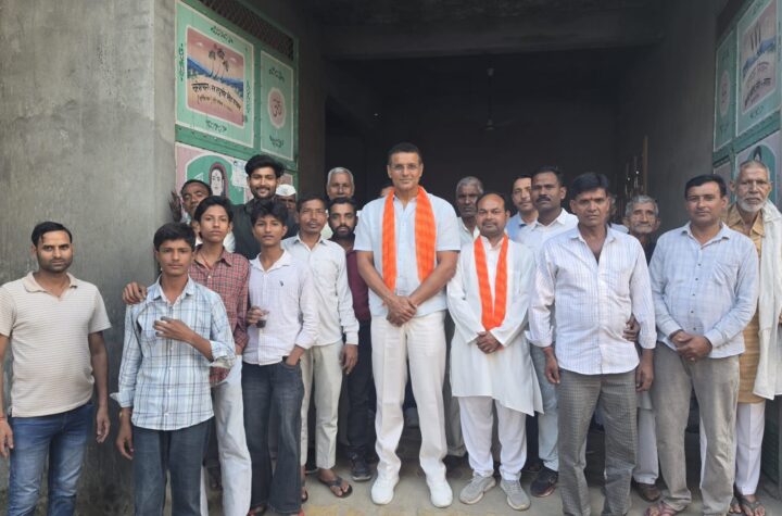 भाजपा ओबीसी मोर्चा जिलाध्यक्ष बनने पर विजय वर्मा का सांझक में हुआ स्वागत